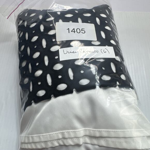 Vince Camuto Black Layered Eyelet Dress 6 Halter Fit Flare Preppy Whimsigoth Y2k - Picture 16 of 16